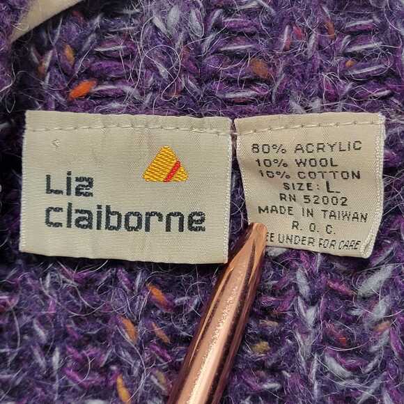 Liz Claiborne Wool Blend Cardigan Sweater - Picture 3 of 9